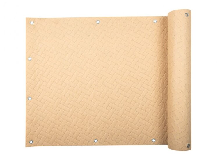 Balkonová zástěna PREMIUM 100x300 cm, ratanový vzor béžová, 240g/m2 MyBestHome