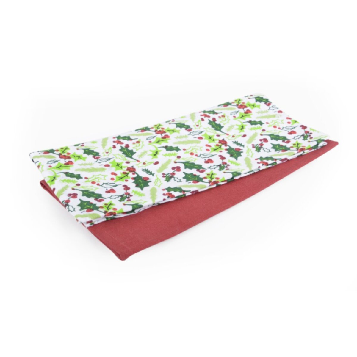 Sada vánočních kuchyňských utěrek FESTIVE FEAST 45 × 65 cm cesmína/červená – 2 ks