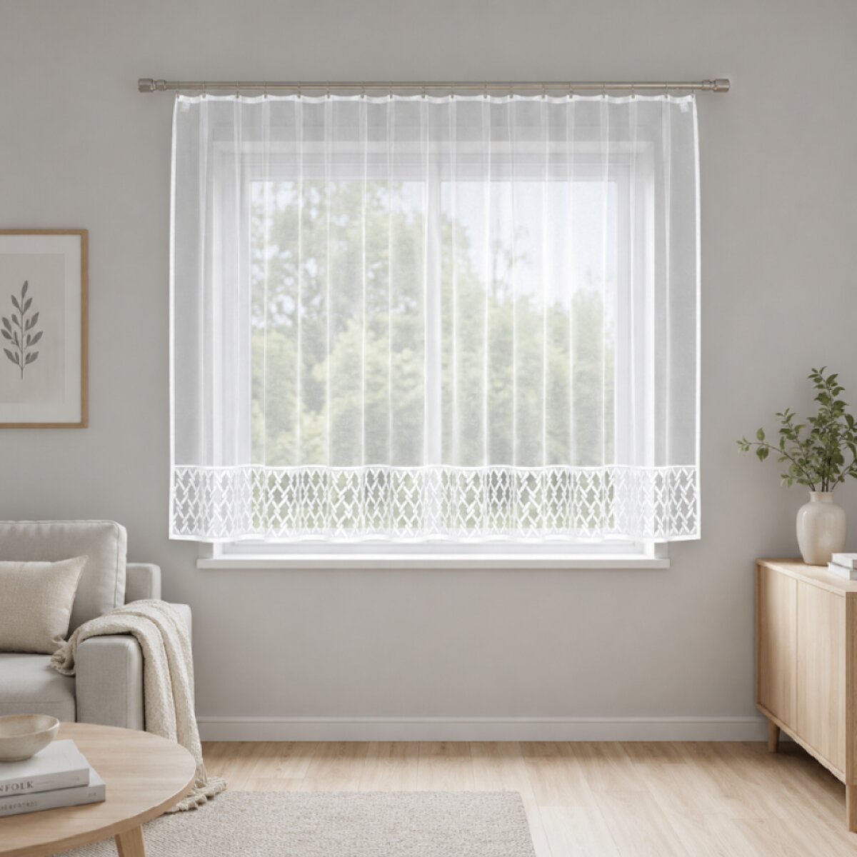 Dekorační žakárová záclona s řasící páskou DOUBLE 140 bílá 300x140 cm MyBestHome