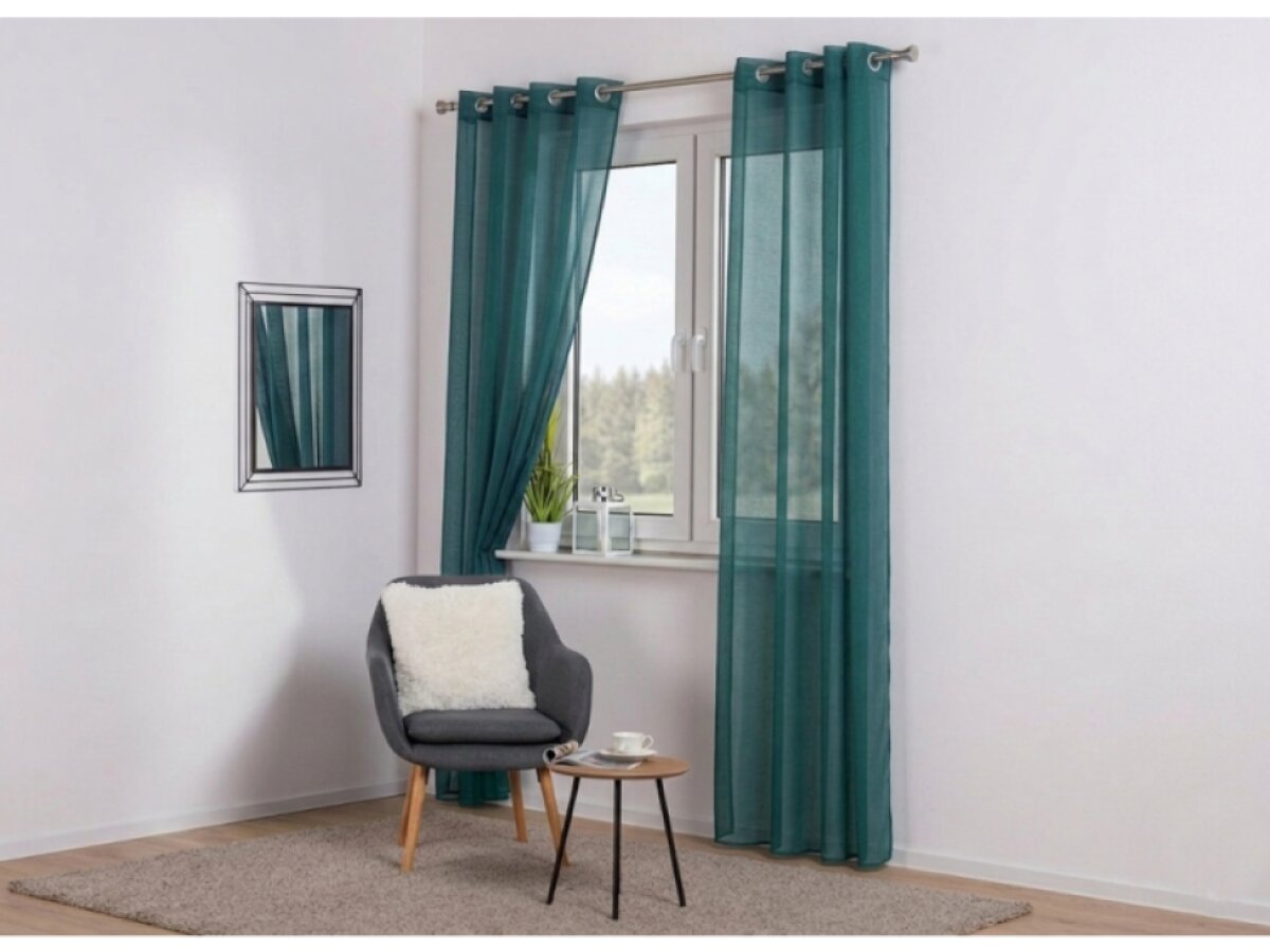 Dekorační dlouhá záclona s kroužky SOFIA zelená 140x260 cm (cena za 1 kus) MyBestHome