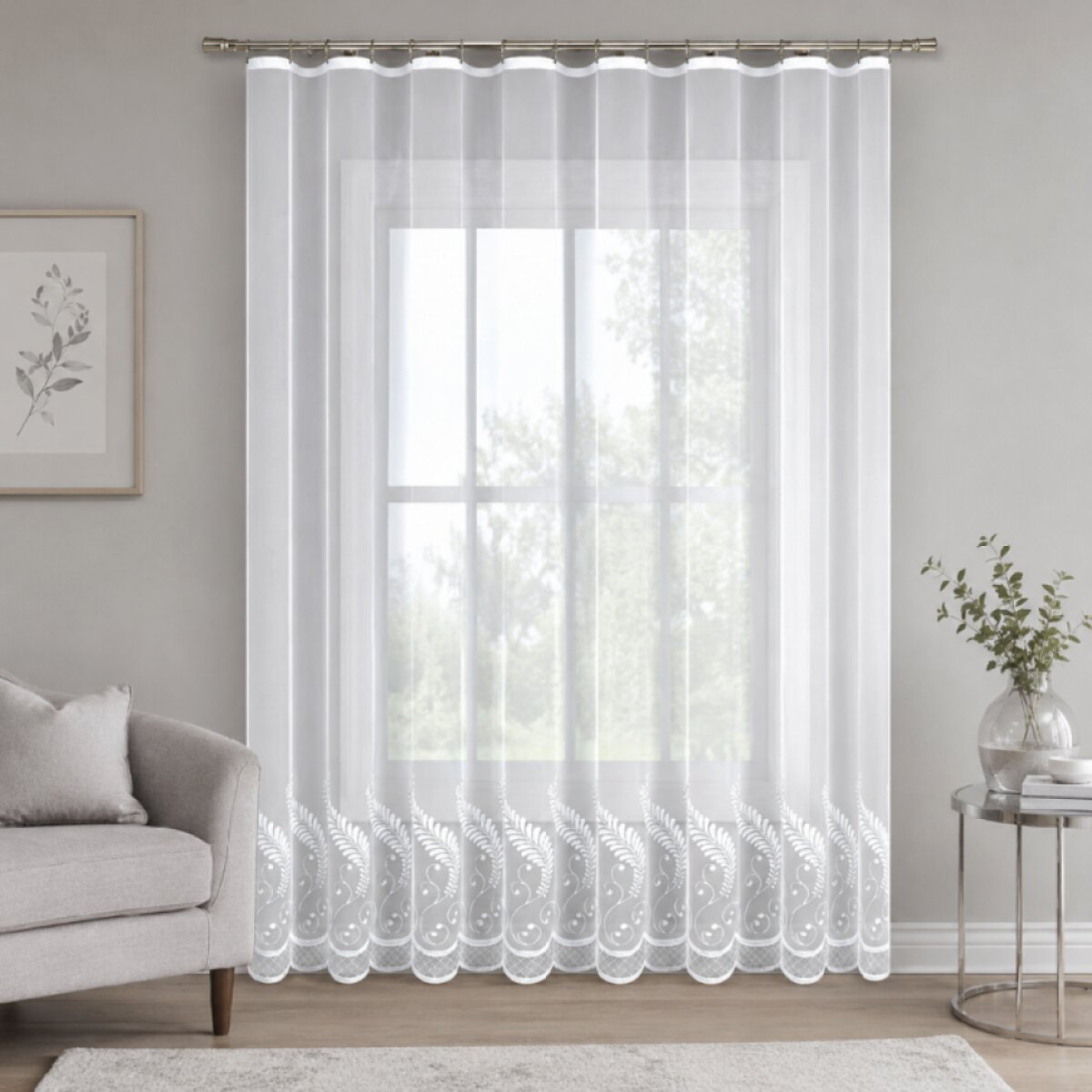 Dekorační žakárová záclona s řasící páskou YUKO 250 bílá 200x250 cm MyBestHome