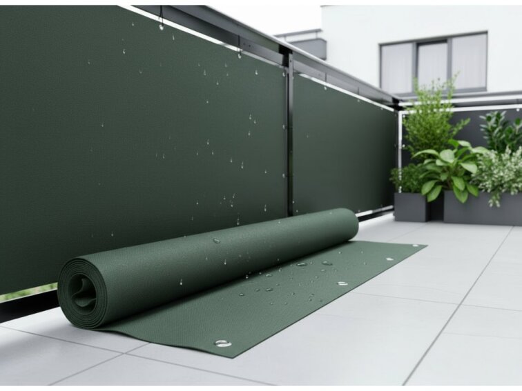 Balkonová zástěna OSLO zelená, výška 80 cm, šířka různé rozměry MyBestHome