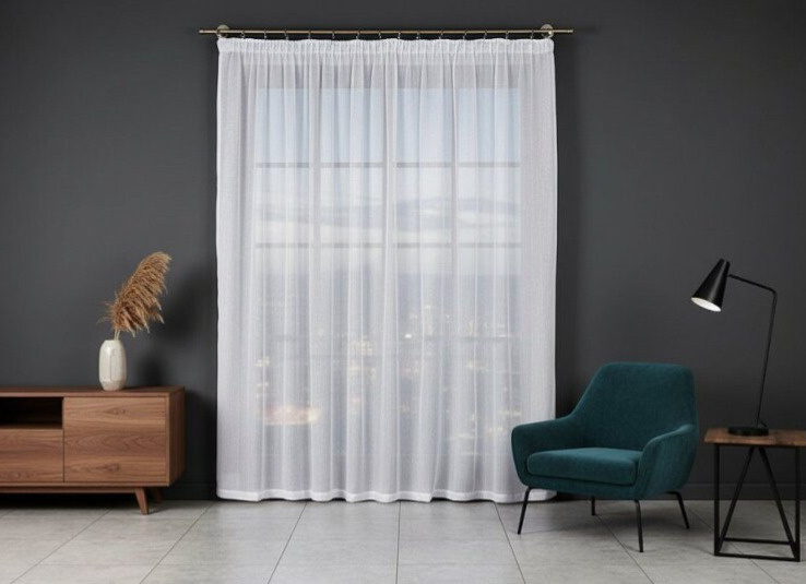 Dekorační dlouhá záclona s řasící páskou s jemným leskem ERICA bílá 300x250 cm MyBestHome