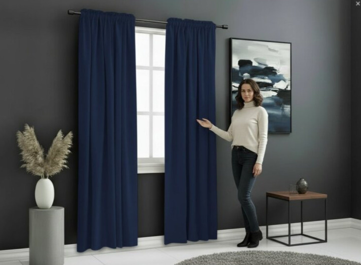 Zatemňovací závěs s řasící páskou "BLACKOUT" VIGO 135x250 cm, modrá, (cena za 1 kus) MyBestHome