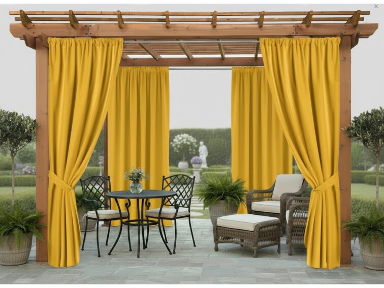 Venkovní zahradní závěs s tunýlkem JAMAICA color 40 mustard/hořčicová, různé rozměry MyBestHome