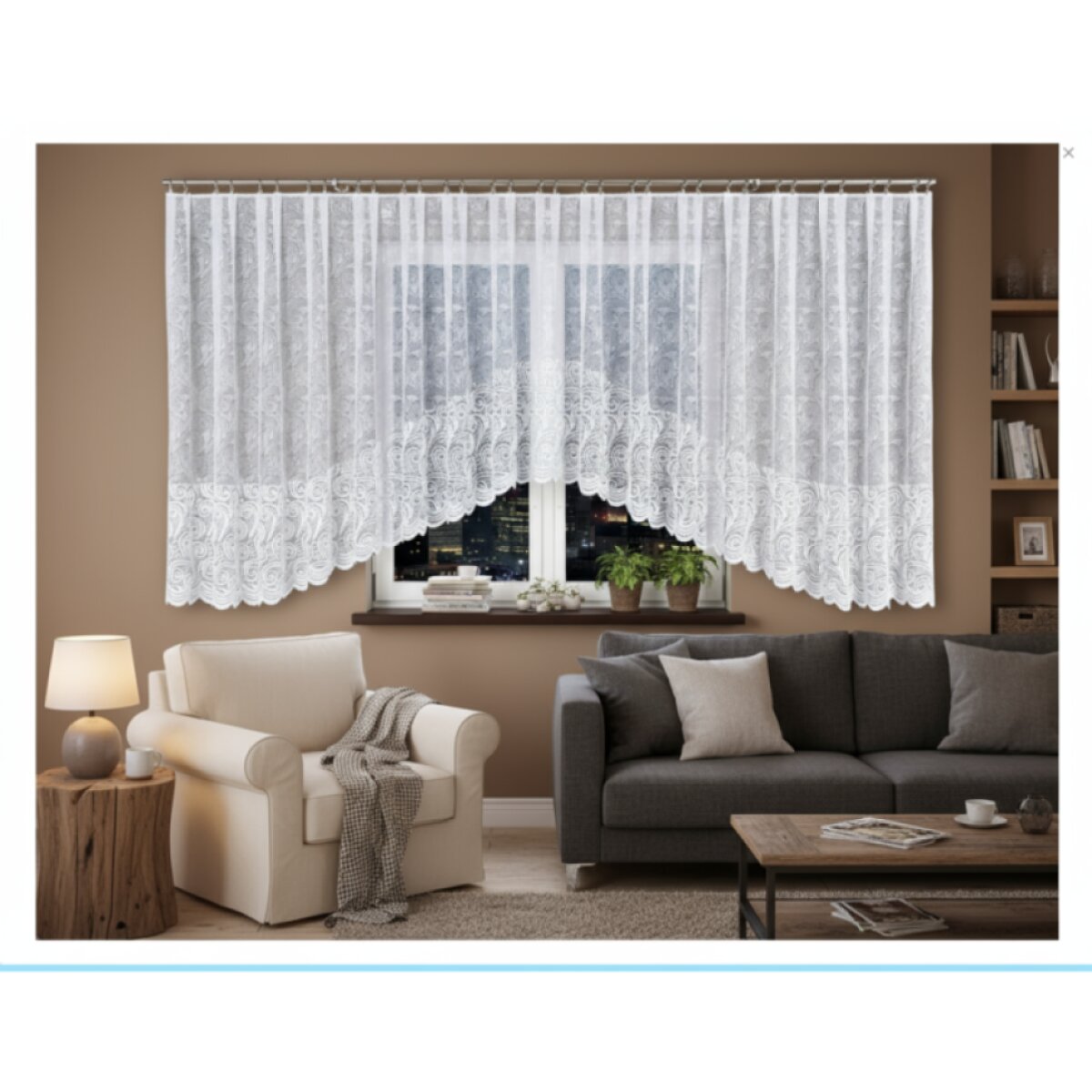 Dekorační krátká vzorovaná záclona na žabky KINGA 600x160 cm MyBestHome