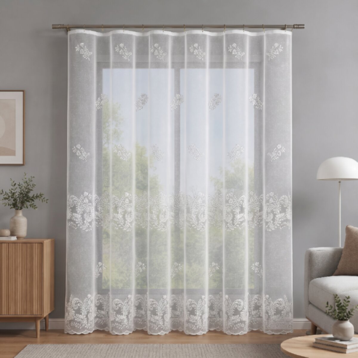 Dekorační žakárová záclona s řasící páskou MAXIMA 250 bílá 200x250 cm MyBestHome