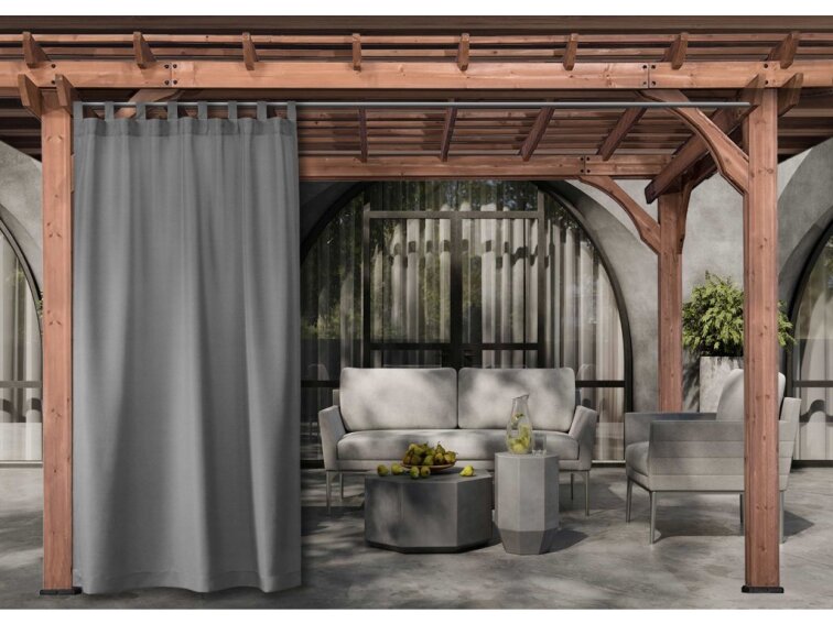 Venkovní zahradní závěs s poutky SANTIAGO color 23 šedá, různé rozměry MyBestHome