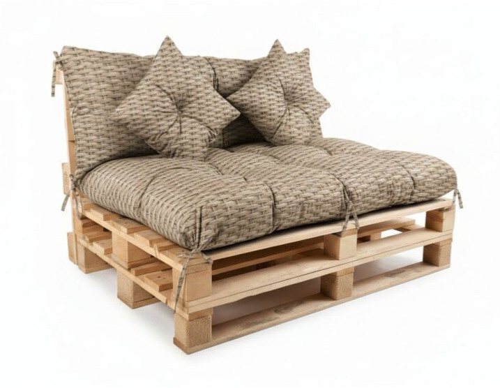 Polstr LUCA vzorovaný SET - DESIGN 53 - sedák 120x80 cm, opěrka 120x40 cm, 2x polštáře 30x30 cm, paletové prošívané sezení Mybesthome