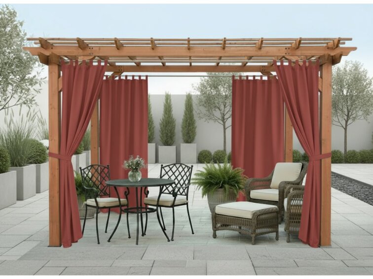 Venkovní zahradní závěs s poutky SANTIAGO color 12 vínová, různé rozměry MyBestHome