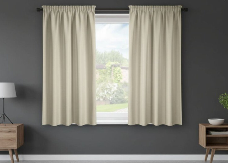 Dekorační krátký závěs s řasící páskou SAMARA světlá béžová 140x175 cm (cena za 1 kus) MyBestHome