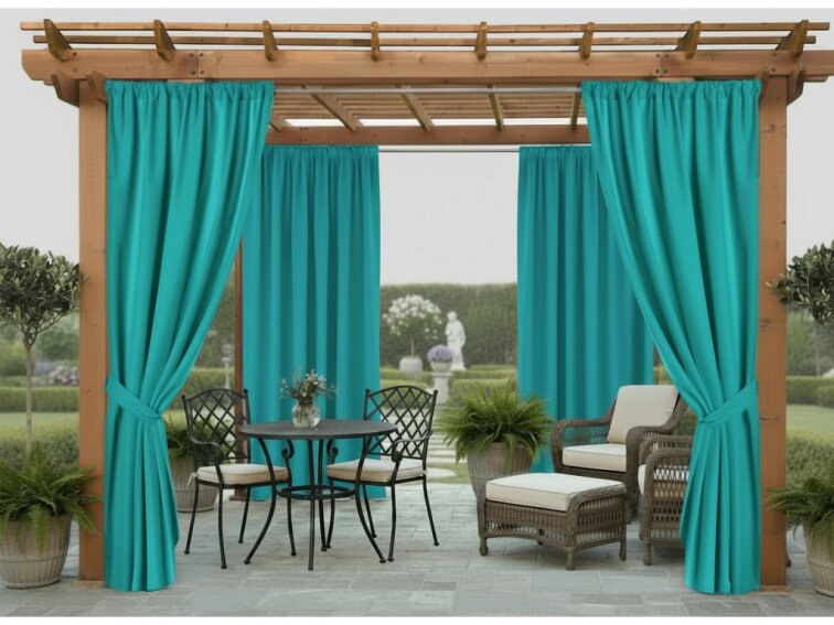 Venkovní zahradní závěs s tunýlkem JAMAICA color 51 tyrkysová, různé rozměry MyBestHome