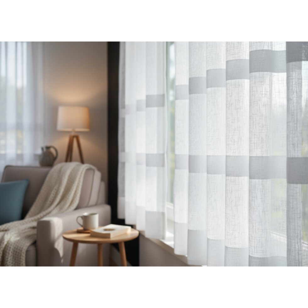 Dekorační krátká vzorovaná záclona na žabky WIKTORIA LINE 310x160 cm MyBestHome