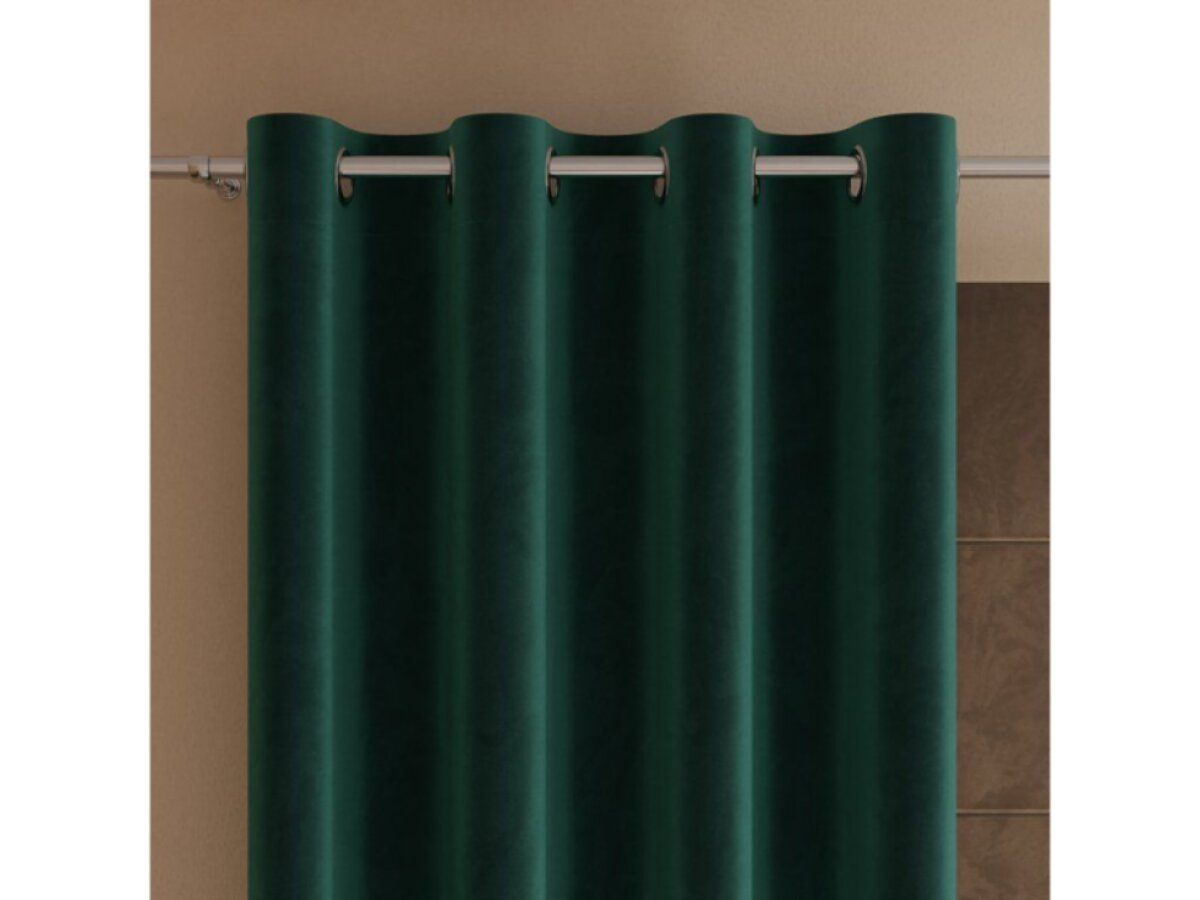 Dekorační velvet závěs s kroužky VALENTINO 012 smaragdová 140x250 cm (cena za 1 kus) MyBestHome