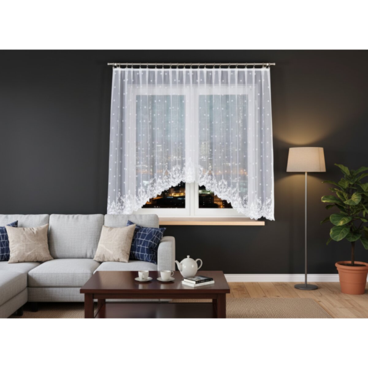 Dekorační oblouková krátká záclona na žabky STEFANIA 300x160 cm MyBestHome