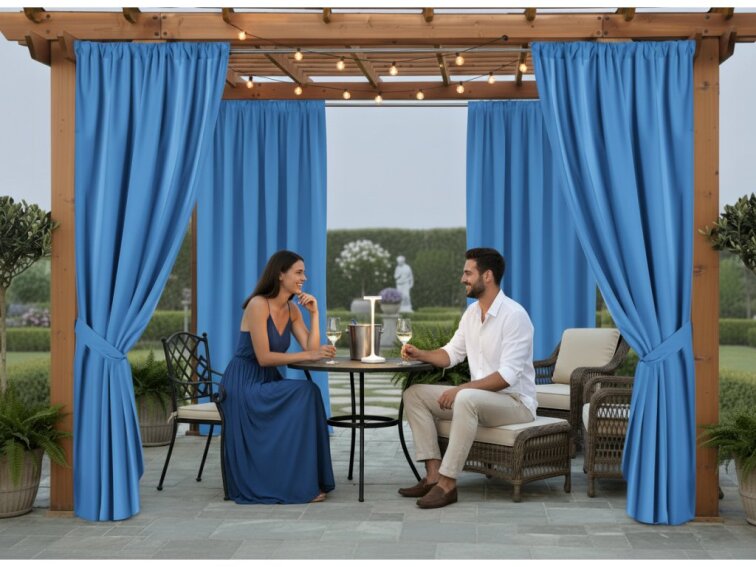 Venkovní zahradní závěs s tunýlkem JAMAICA color 39 modrá, různé rozměry MyBestHome