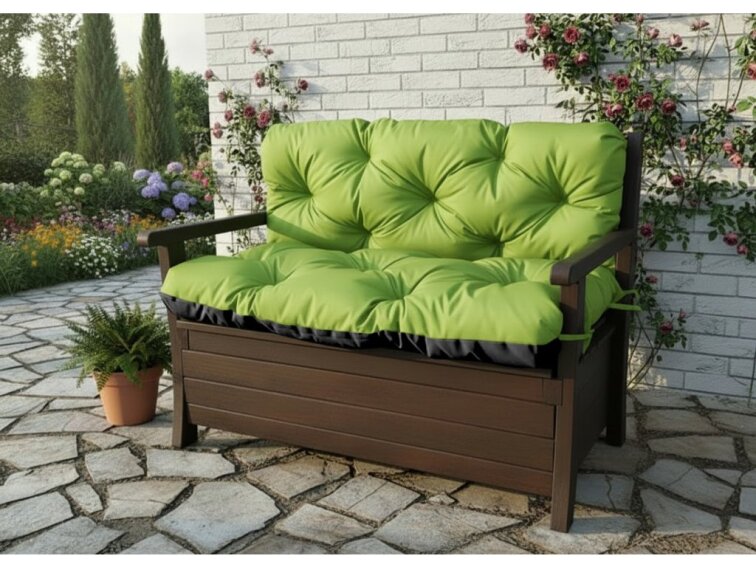 Prošívané sezení JONAS color 19 LIMONKA různé rozměry, polstr na zahradní lavici - sedák s opěrkou, Mybesthome