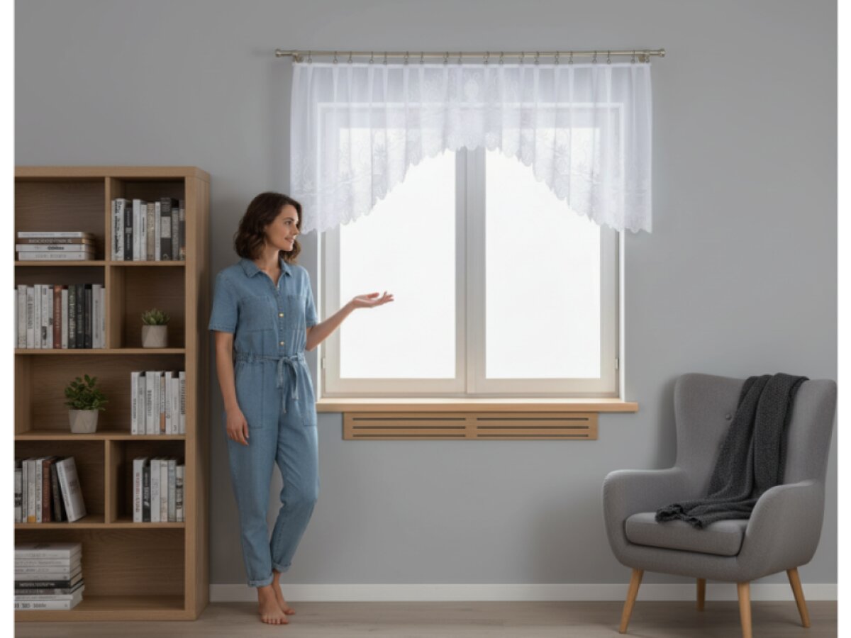 Dekorační oblouková krátká záclona na žabky JOWITA 80 bílá 300x80 cm MyBestHome