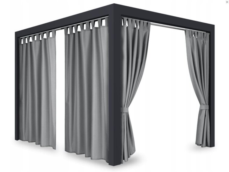 Venkovní zahradní závěs s poutky PORTO šedá 05 různé rozměry Mybesthome