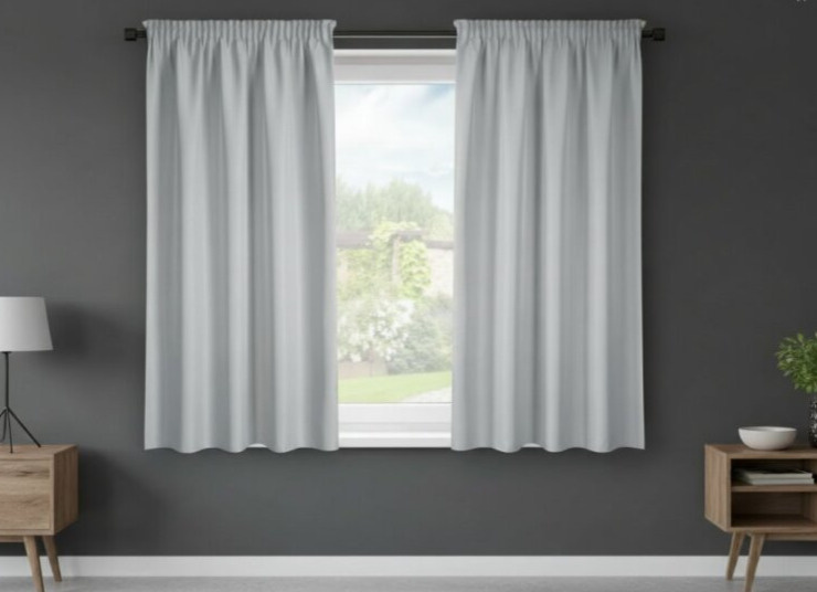 Dekorační krátký závěs s řasící páskou SAMARA světle šedá 140x175 cm (cena za 1 kus) MyBestHome