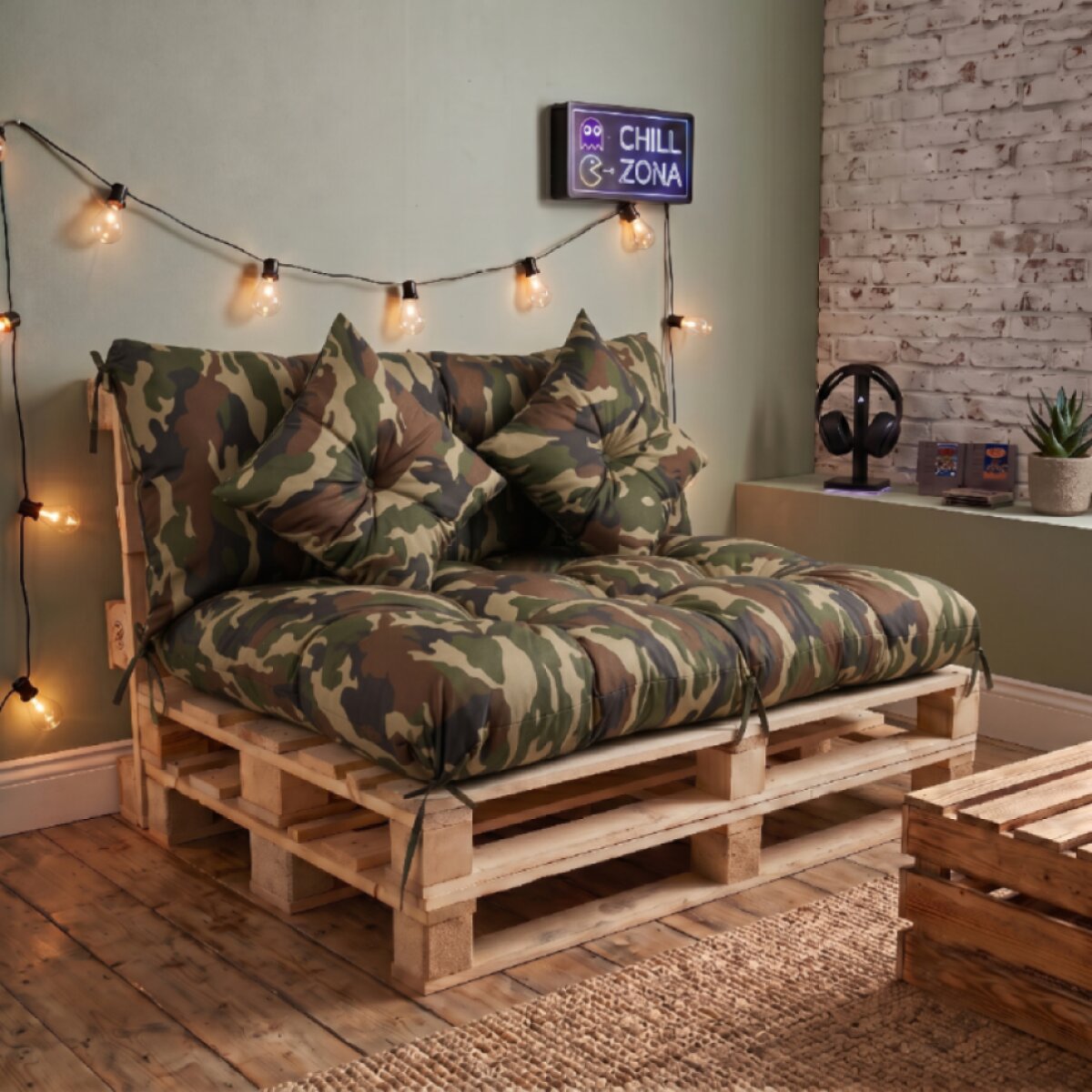 Interiérový polstr na palety CHILL ZONE 98 relax, gaming, mladé bydlení khaki Mybesthome