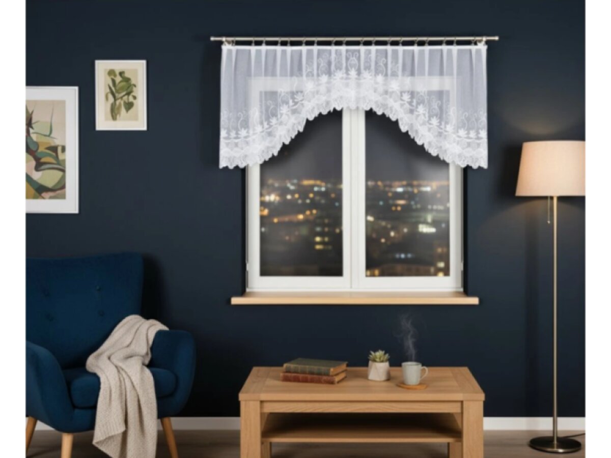 Dekorační oblouková krátká záclona na žabky JOWITA 80 bílá 300x80 cm MyBestHome