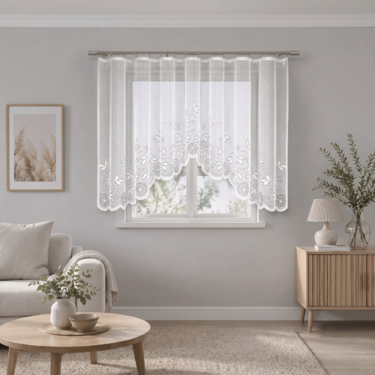 Dekorační žakárová záclona s řasící páskou ANA 150 bílá 300x150 cm MyBestHome