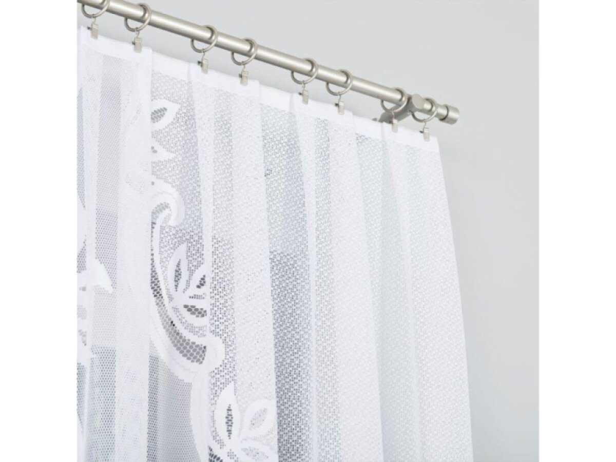 Dekorační krátká vzorovaná záclona na žabky POLA 100 bílá 300x100 cm MyBestHome