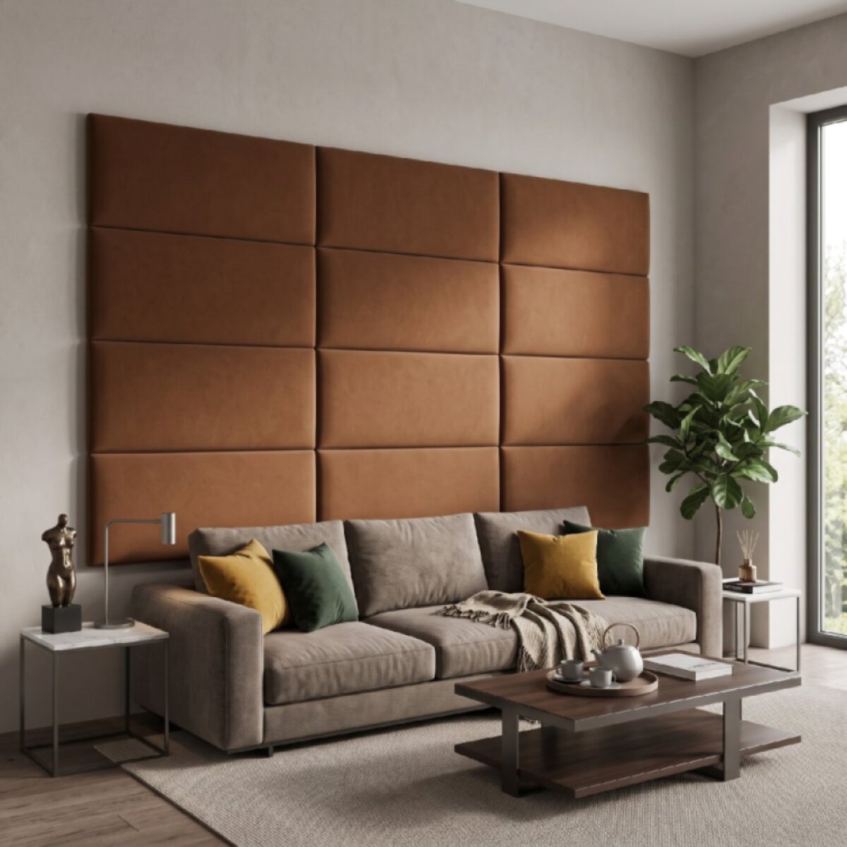 Čalouněný nástěnný panel různé rozměry x šířka 30 cm jantarová obdélník MyBestHome