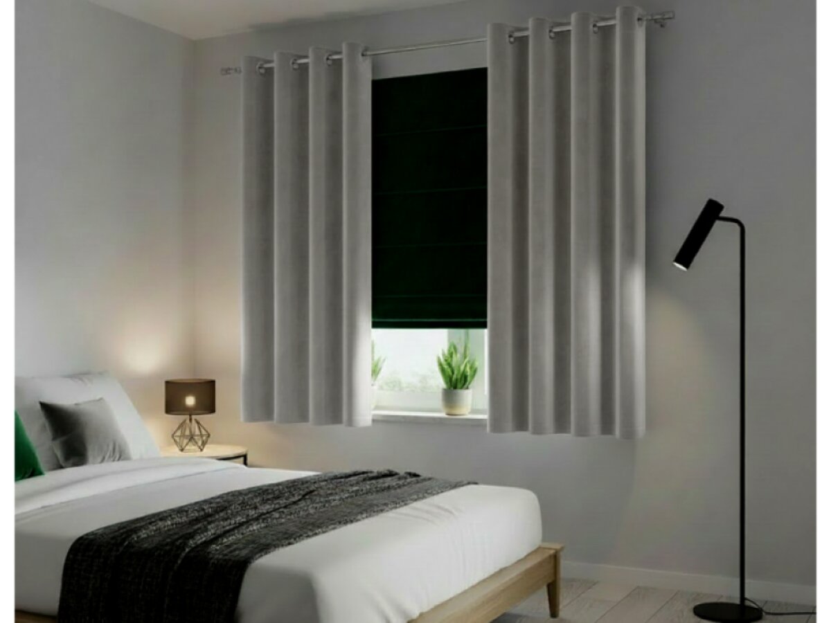 Dekorační krátký velvet závěs s kroužky VITTO 005 světle šedá 140x160 cm (cena za 1 kus) MyBestHome