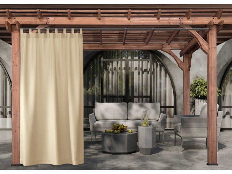 Venkovní zahradní závěs s poutky SANTIAGO color 17 světle béžová, různé rozměry MyBestHome