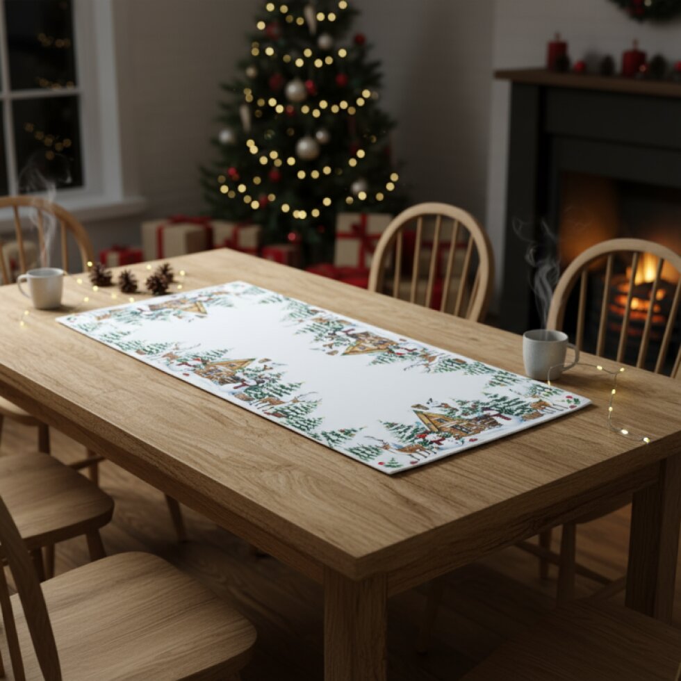 Vánoční běhoun na stůl CHRISTMAS WOOD 50x100 cm