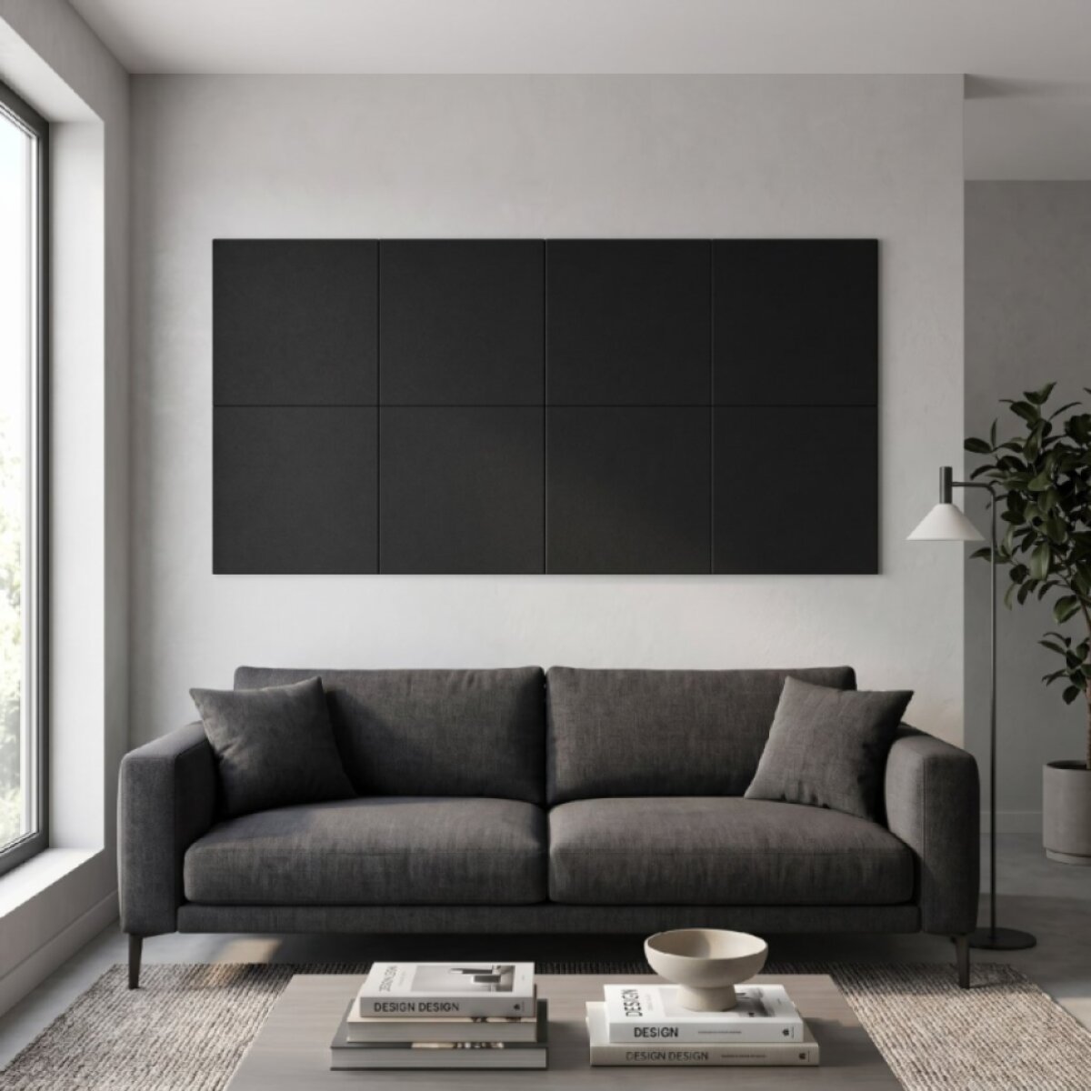Čalouněný nástěnný panel různé rozměry grafitová čtverec MyBestHome