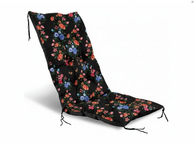 Zahradní prošívaný podsedák na židli s opěrkou 50x50x80 cm CALLUM vzor 119 Mybesthome