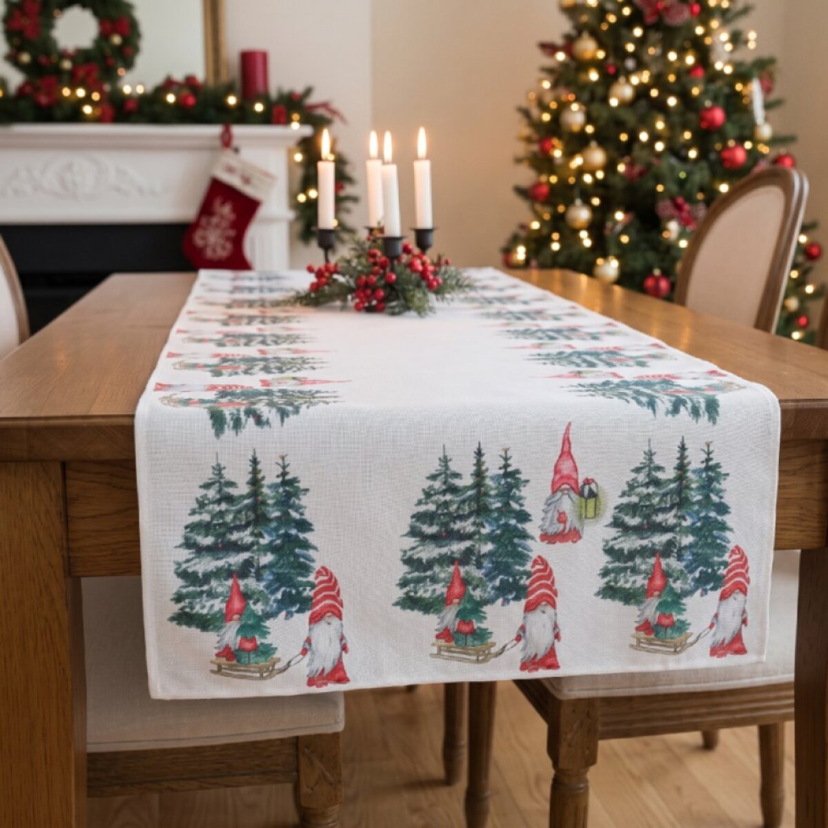 Vánoční běhoun na stůl CHRISTMAS ELF 40x140 cm