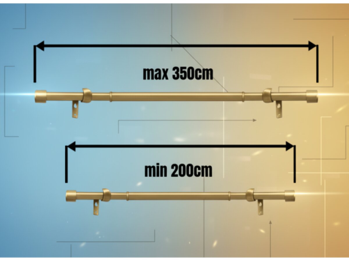 Kovová teleskopická garnýž VINCENZO DUO mosazný antik 200-350 cm Ø 16/19 mm dvouřadá Mybesthome
