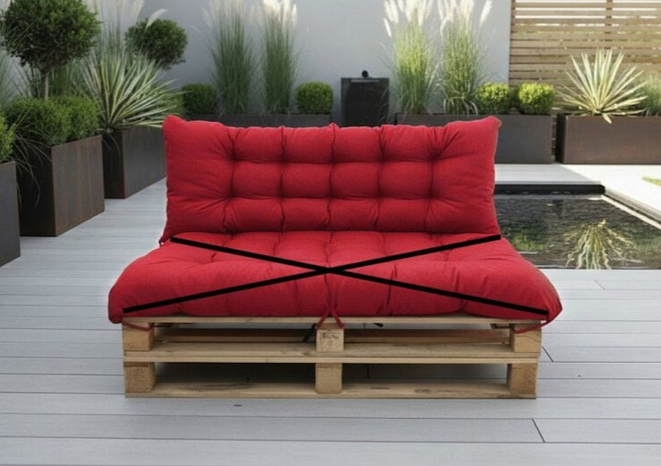 Paletová prošívaná opěrka DARIO 120x40 cm color 11 červená MyBestHome