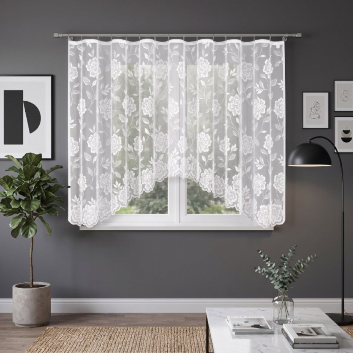 Dekorační žakárová záclona s řasící páskou JITUNA 160 bílá 300x160 cm MyBestHome