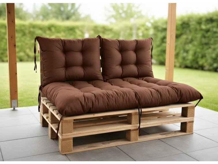 Paletové prošívané sezení MATTEO SET - sedák 120x80 cm, 2x opěrka 60x40 cm, hnědá color 22, Mybesthome