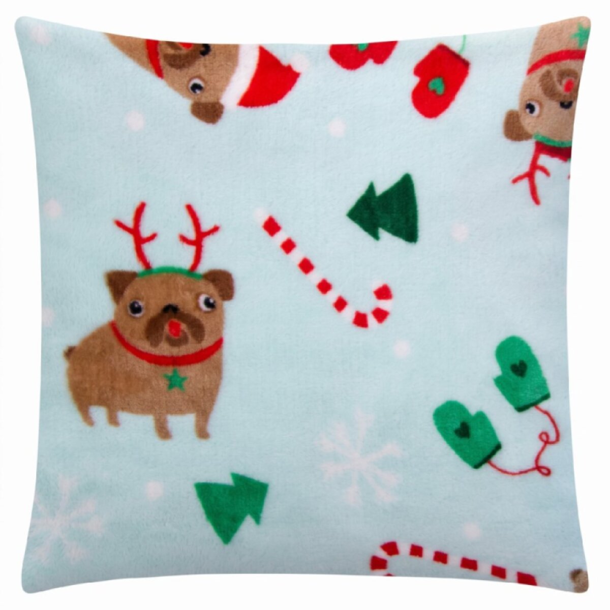 Vánoční povlak na polštář X-MAS PETS motiv pejskové 40x40 cm