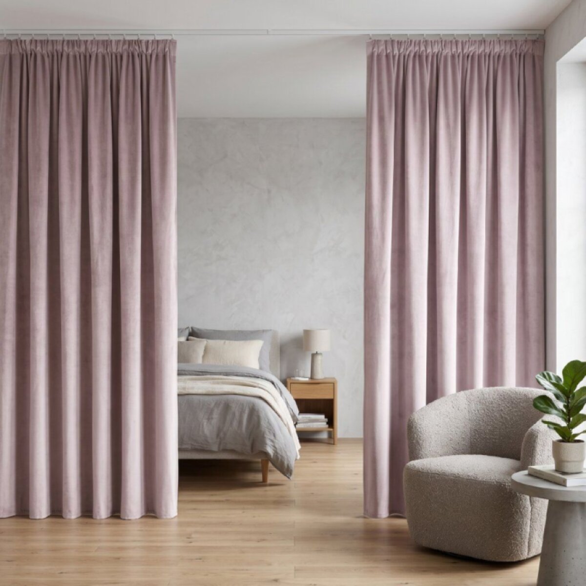 Dekorační závěs s řasící páskou PIERRE CARDIN 300 růžová 140x300 cm (cena za 1 kus) MyBestHome