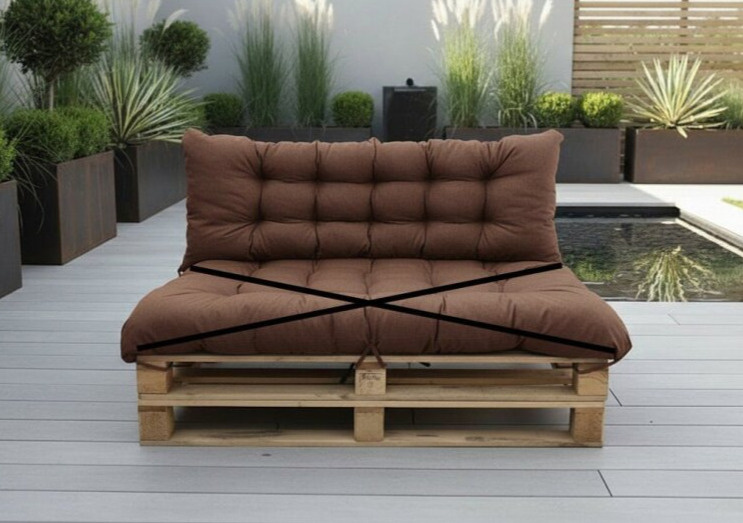 Paletová prošívaná opěrka DARIO 120x40 cm color 22 hnědá MyBestHome