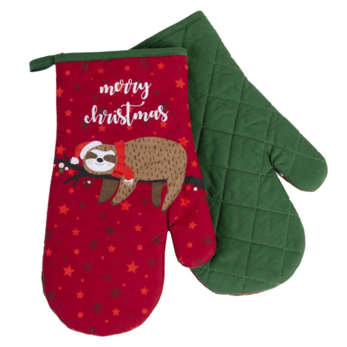 Vánoční kuchyňské rukavice LOVELY CHRISTMAS červená 18x30 cm – 2 ks