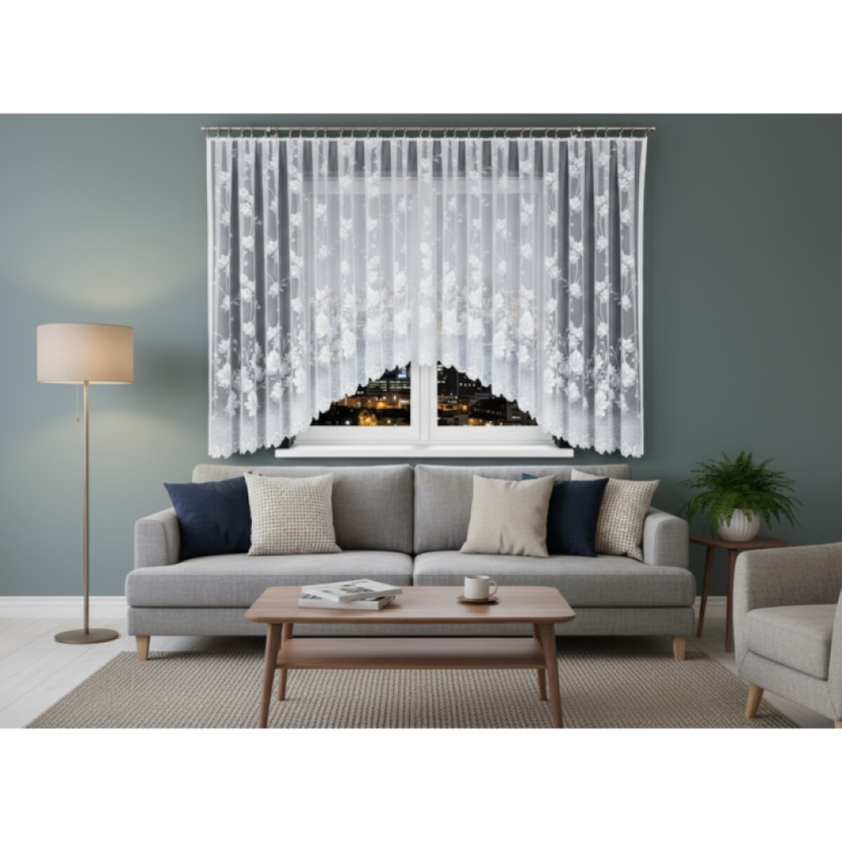 Dekorační krátká vzorovaná záclona na žabky BOZENA 500x160 cm MyBestHome