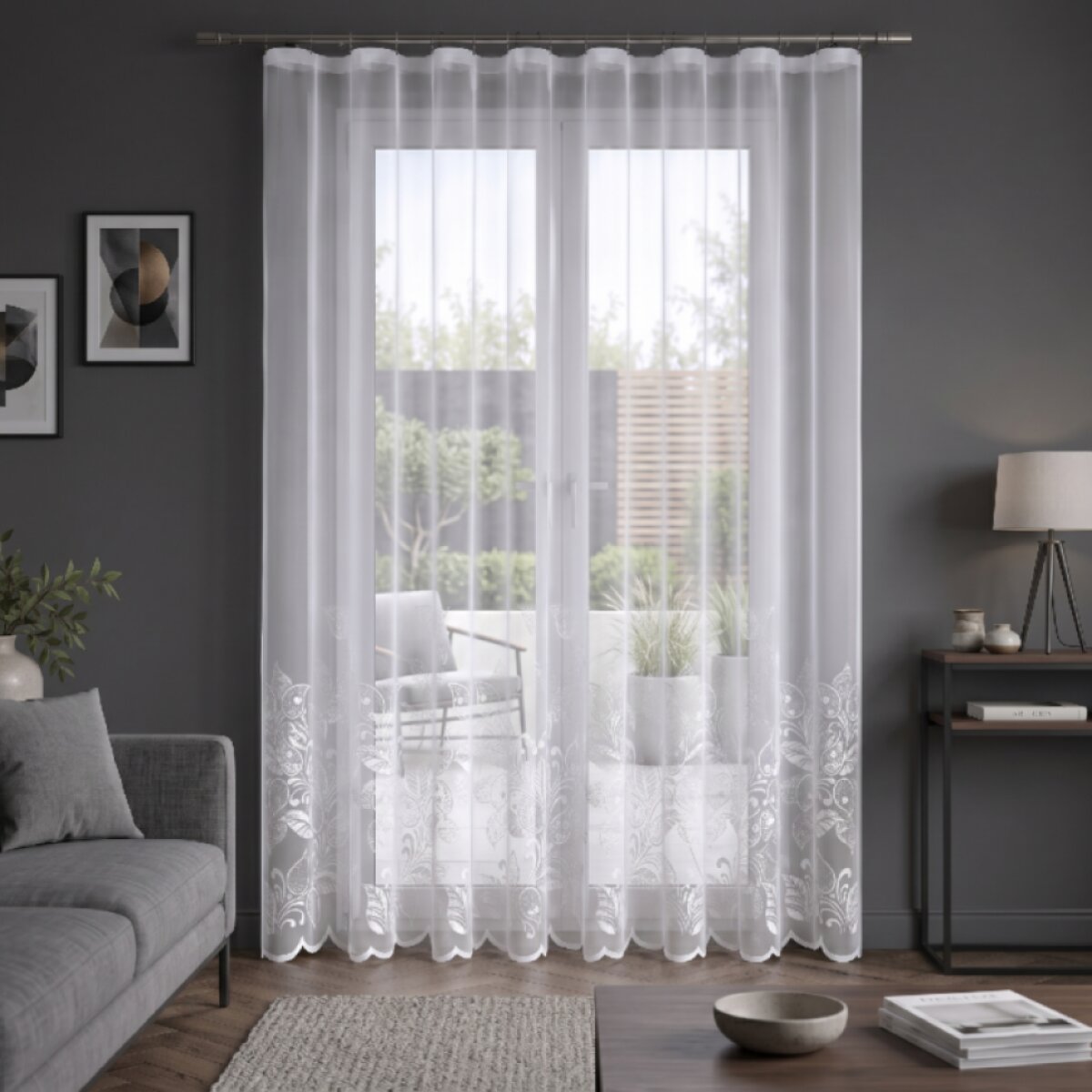 Dekorační žakárová záclona s řasící páskou VALERIA 250 bílá 200x250 cm MyBestHome
