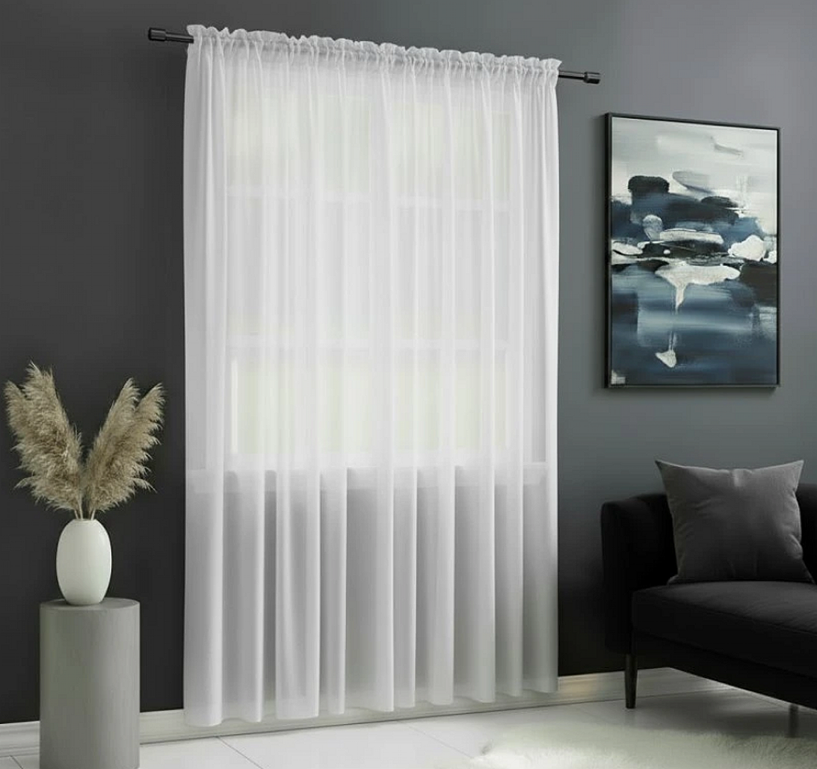 Dekorační voálová záclona s řasící páskou JULIA bílá 400x250 cm MyBestHome