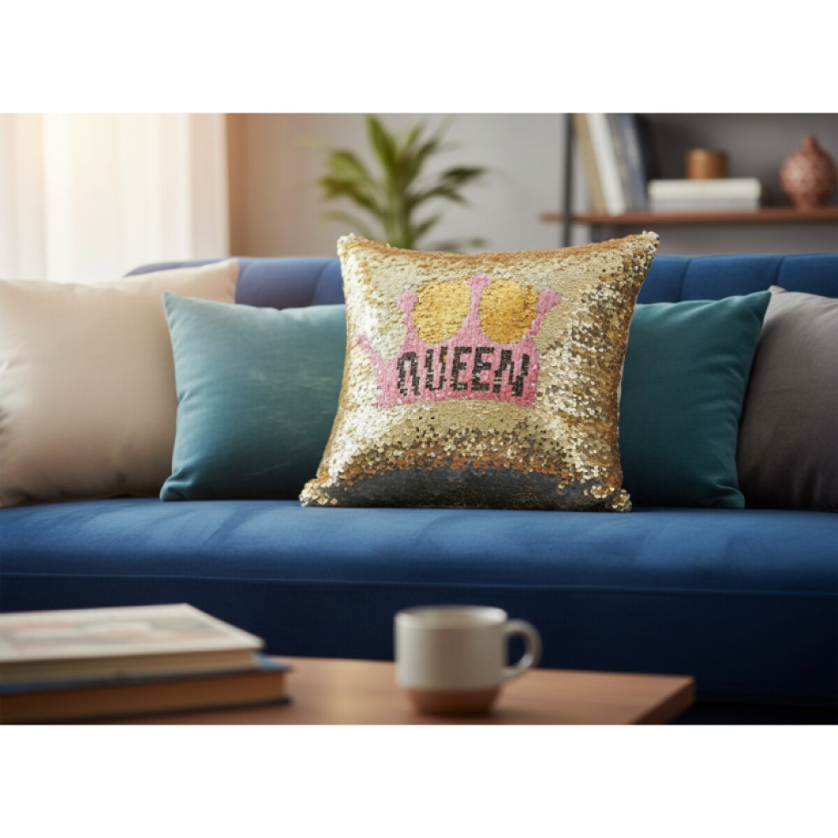 Povlak na polštář QUEEN růžová/zlatá 40x40 cm MyBestHome