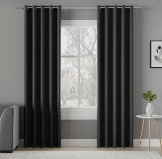 Zatemňovací závěs s kroužky "BLACKOUT" DONA 140x250 cm tmavě šedá 205 (cena za 1 kus) MyBestHome