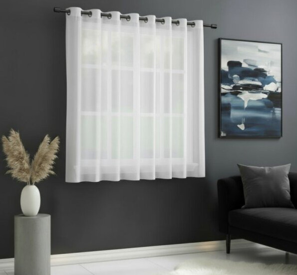 Dekorační krátká záclona s kroužky EDEN bílá 400x160 cm MyBestHome