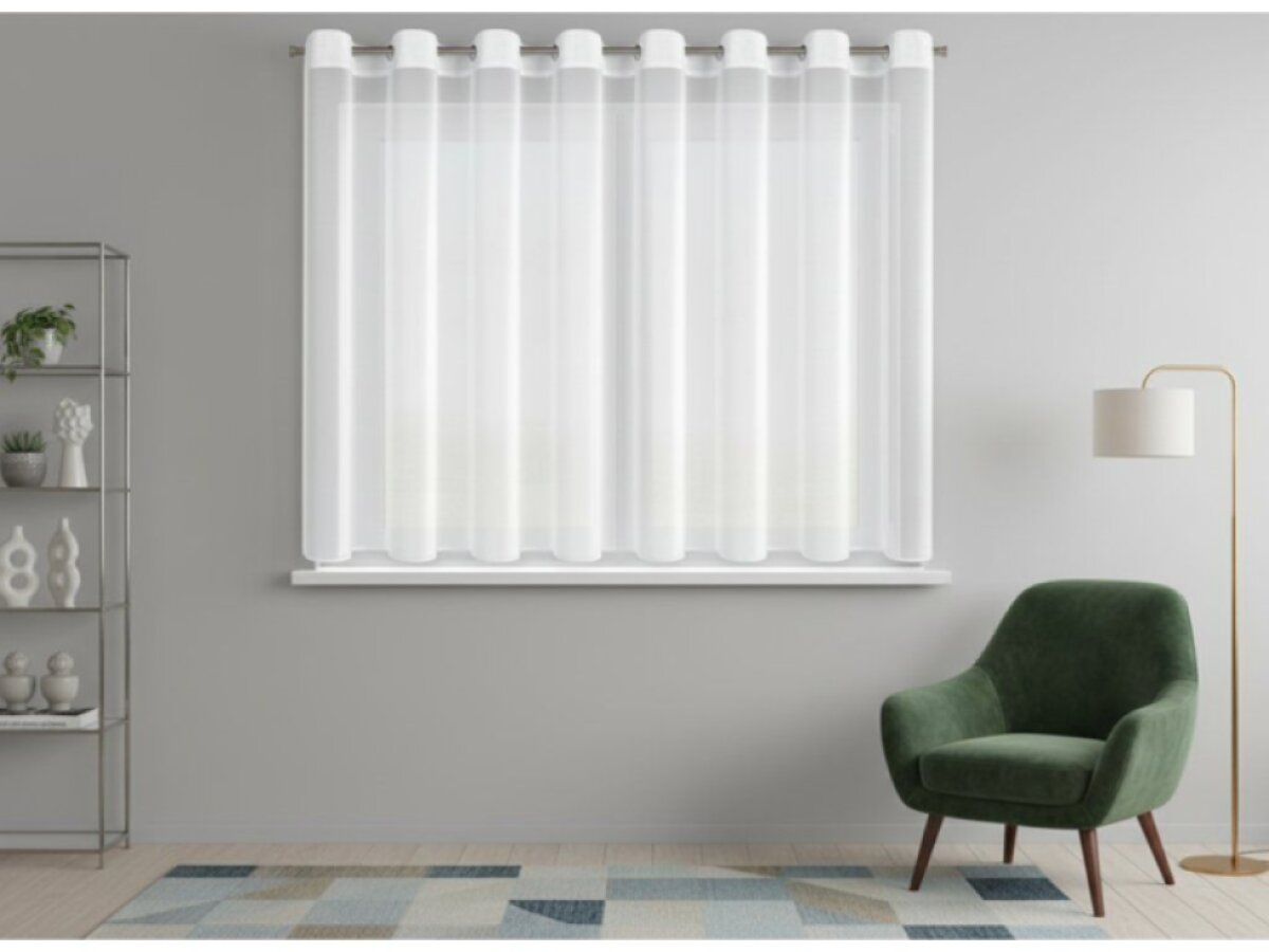 Dekorační krátká šifonová záclona s kroužky ARIANNA 295x160 cm bílá MyBestHome